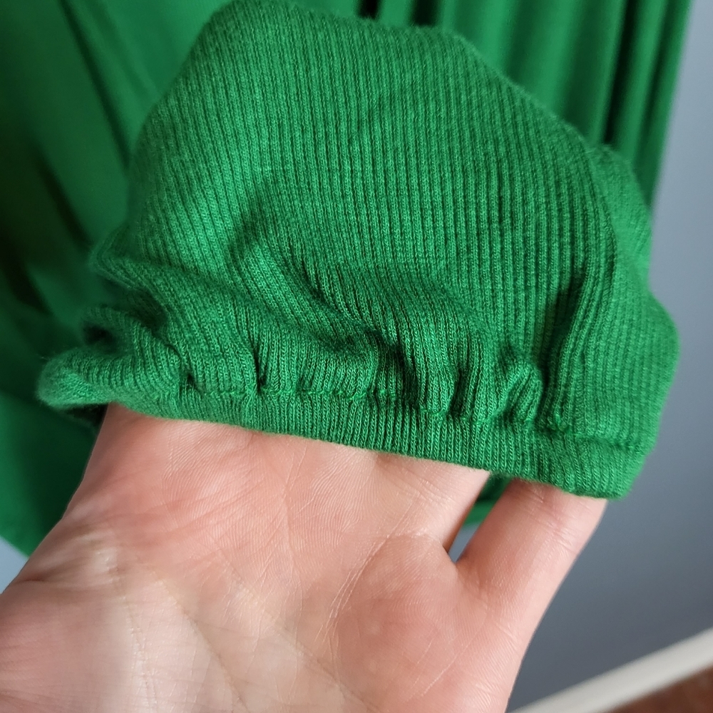 New INC Dark Emerald Surplice Faux Wrap Sweater Blouse Cinched Long Sleeve US XL - Picture 6 of 13